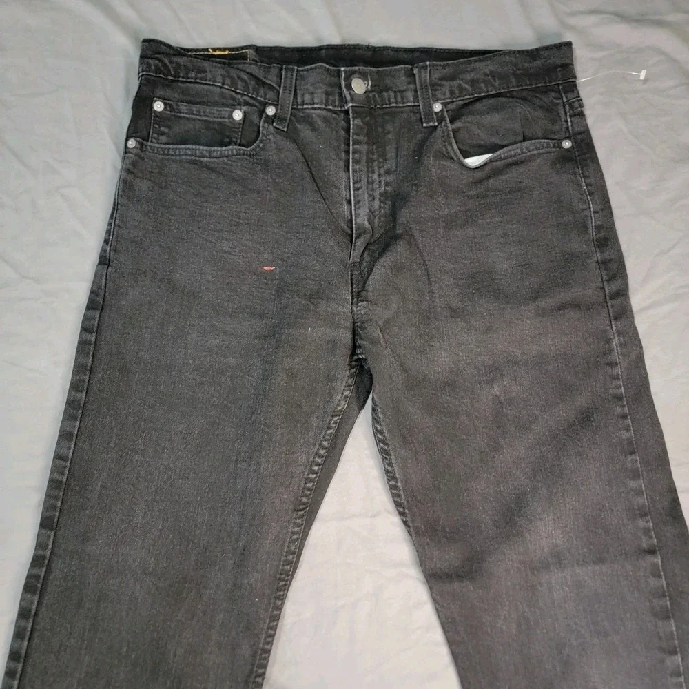 Levis 501 Jeans Men's 36x32 Black Dark Wash Straight Leg Flat Front Zip Closure‎